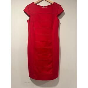Studio One New York Bodycon Cap Sleeve Knee Length Dress Red Size 8 JL